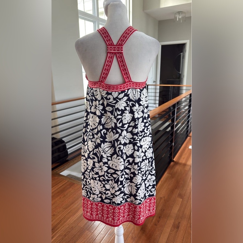 Max Studio Halter Neck Razor Back Floral Print Dress - Picture 3 of 6